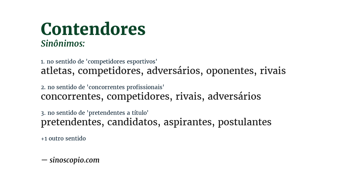 Sinônimo de contendores
