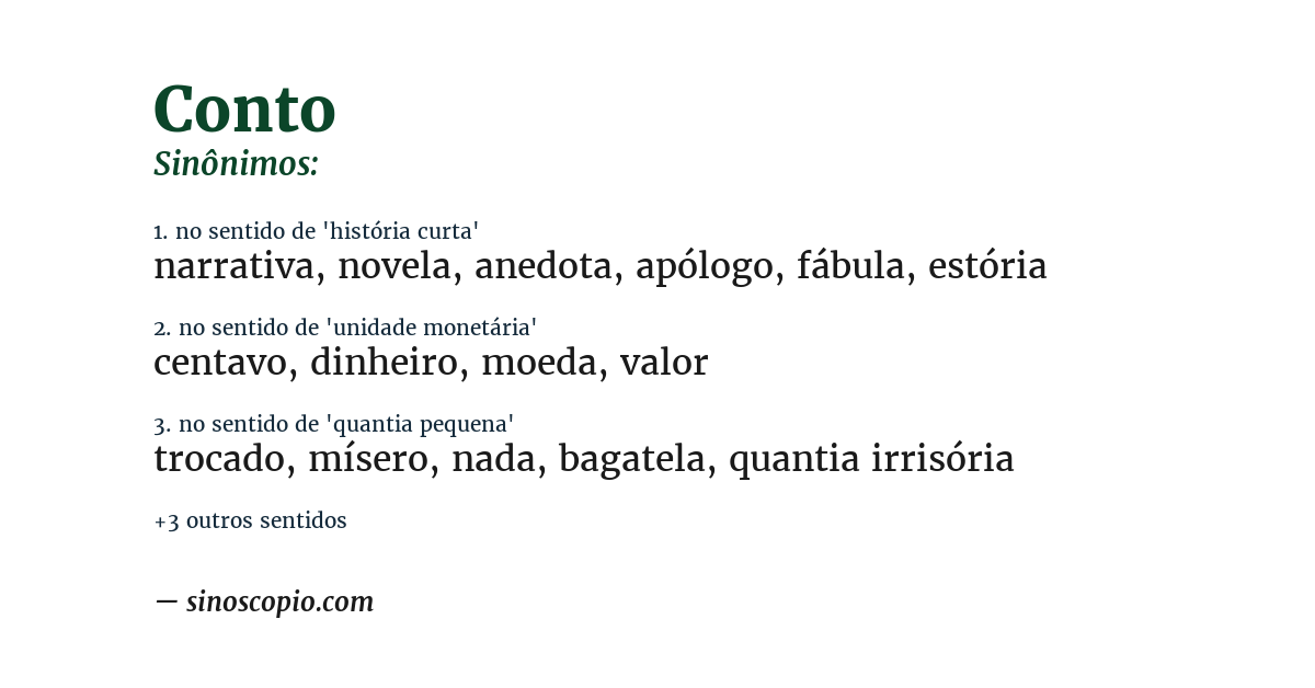 Sinônimo de conto