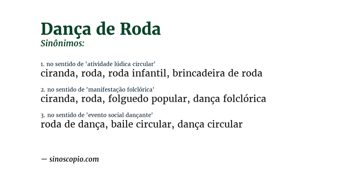 Sinônimo de dança de roda