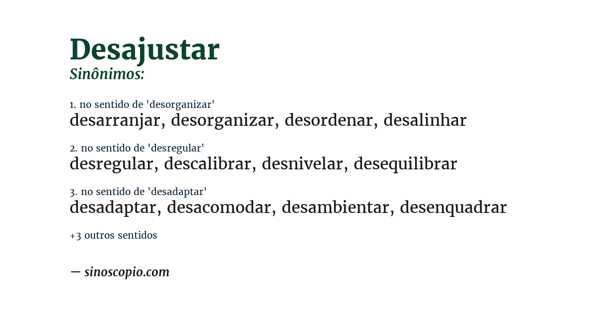 Sinônimo de desajustar