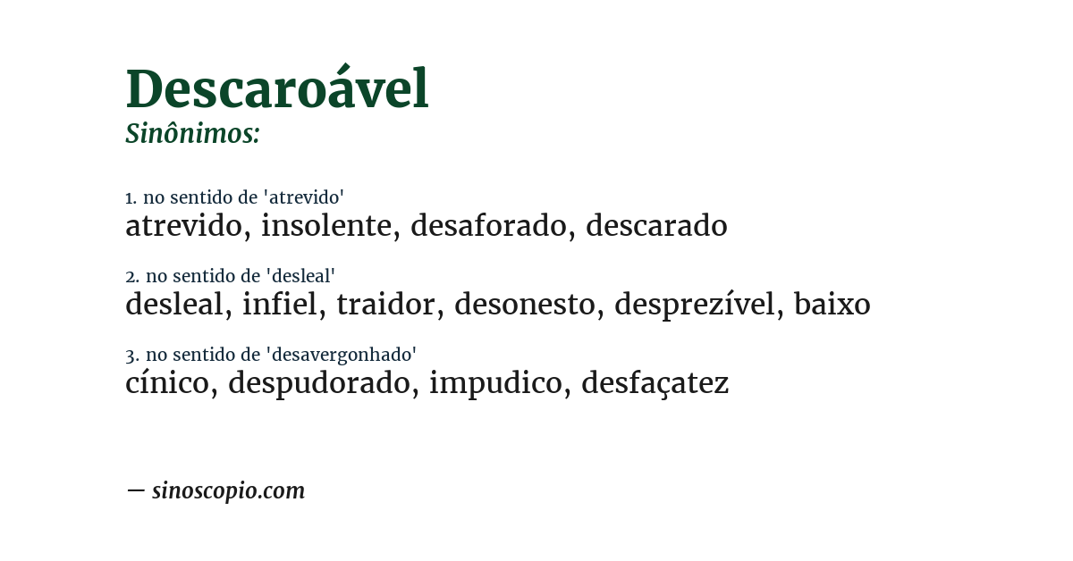 Sinônimo de descaroável