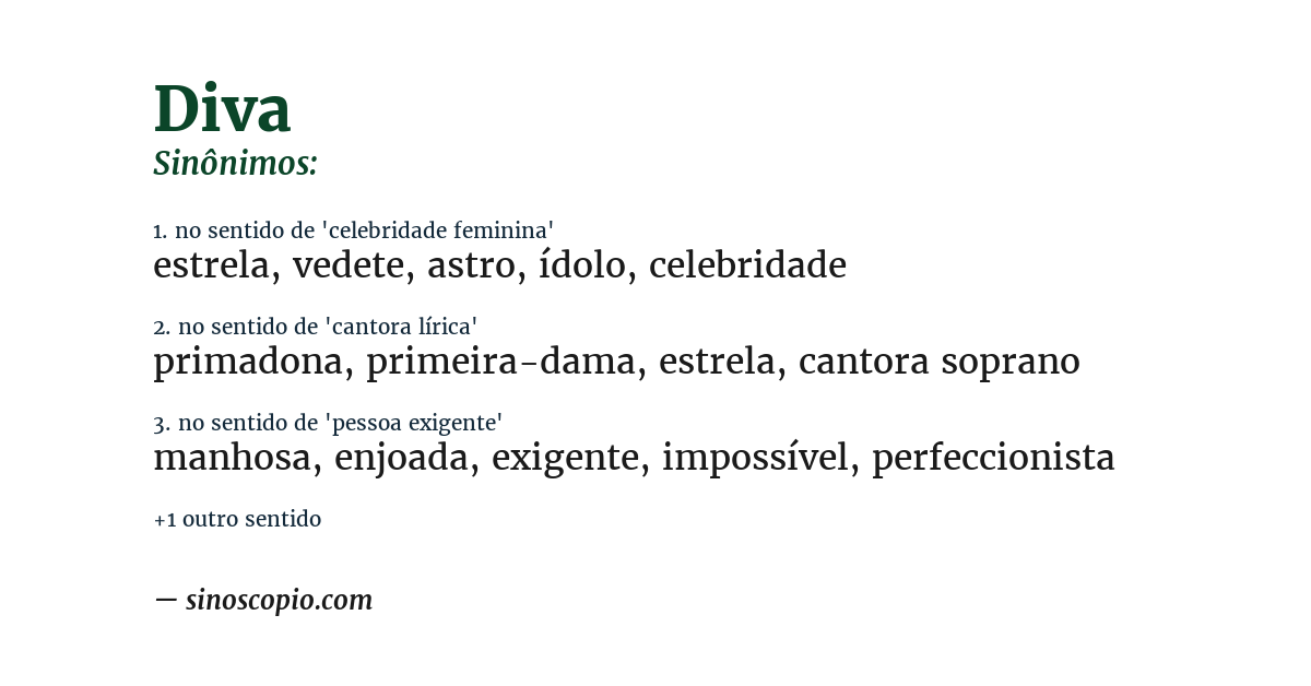 Sinônimo de diva