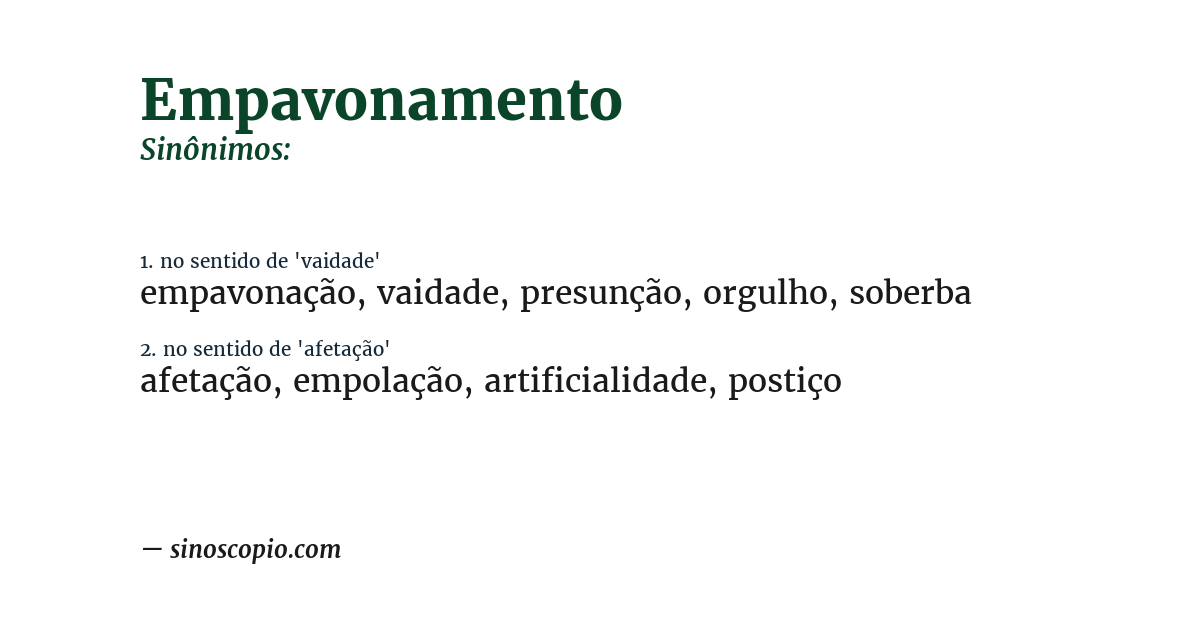 Sinônimo de empavonamento