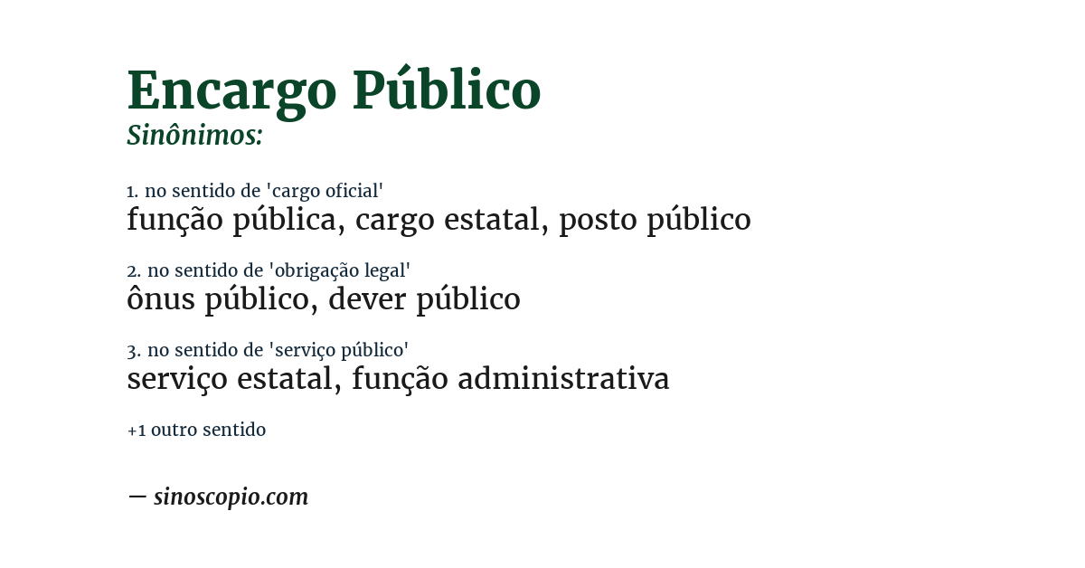 Sinônimo de encargo público