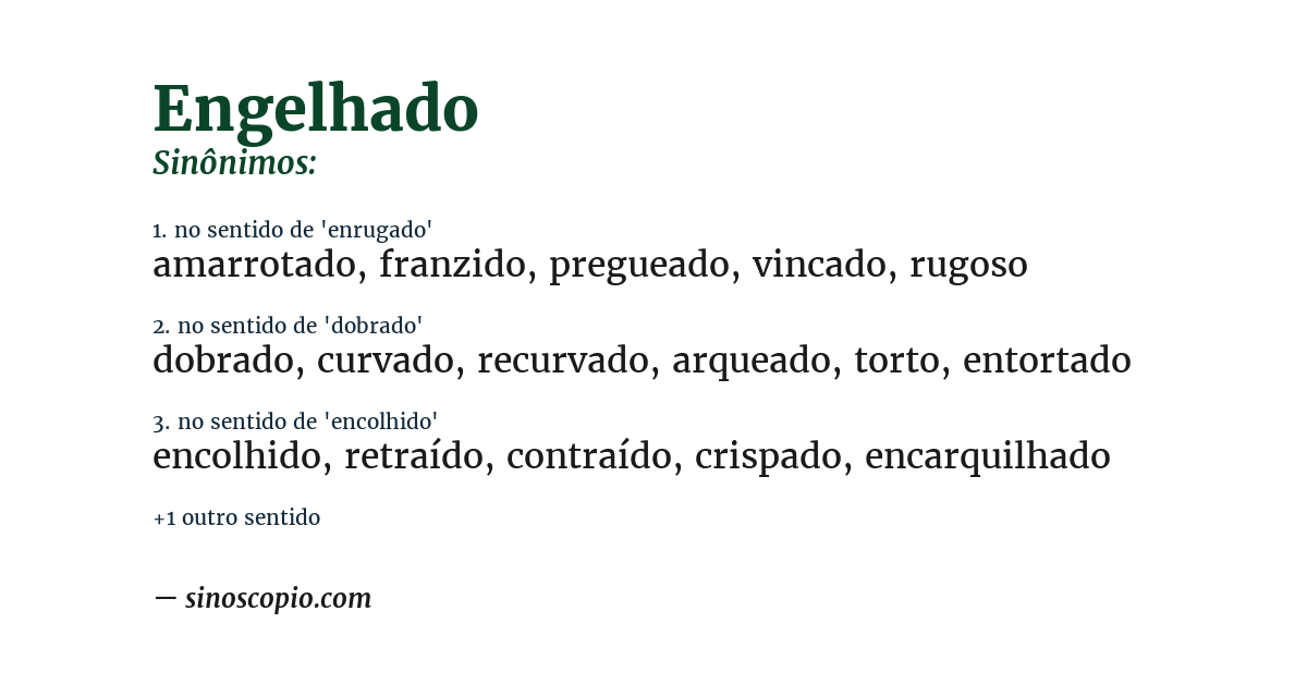 Sinônimo de engelhado