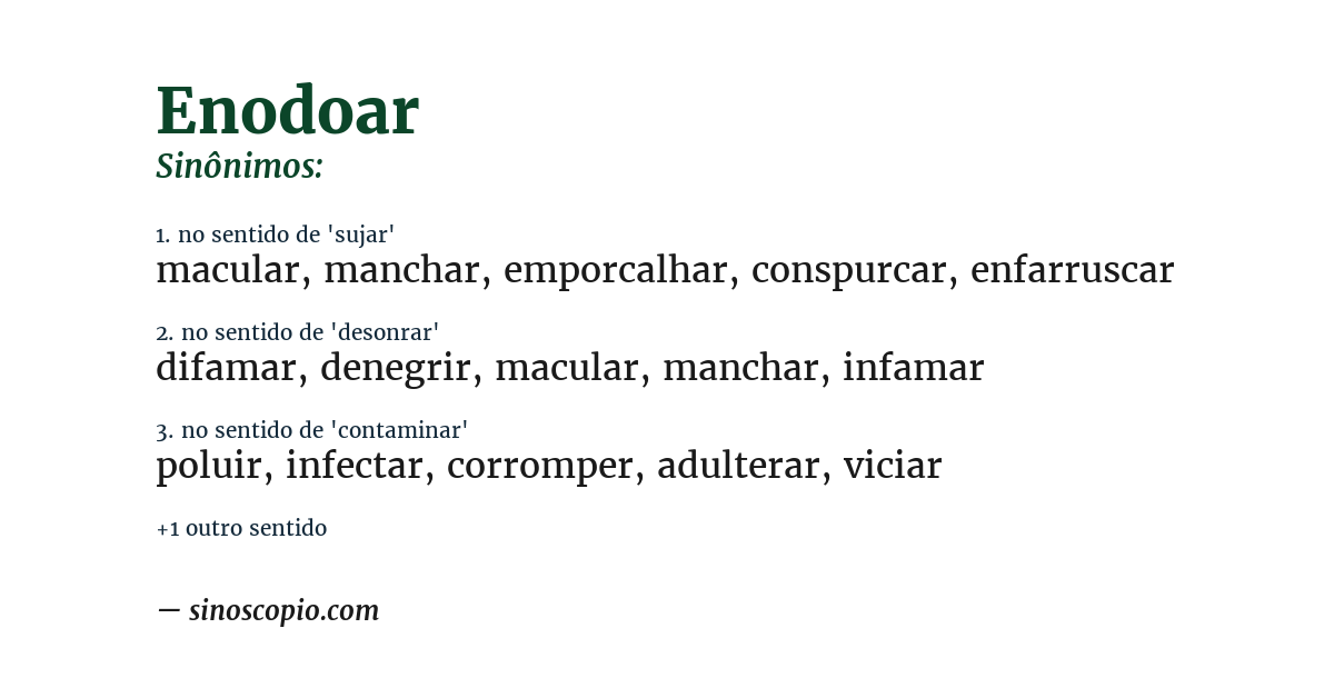 Sinônimo de enodoar