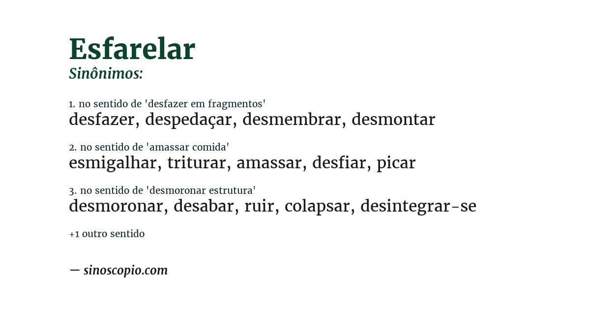 Sinônimo de esfarelar