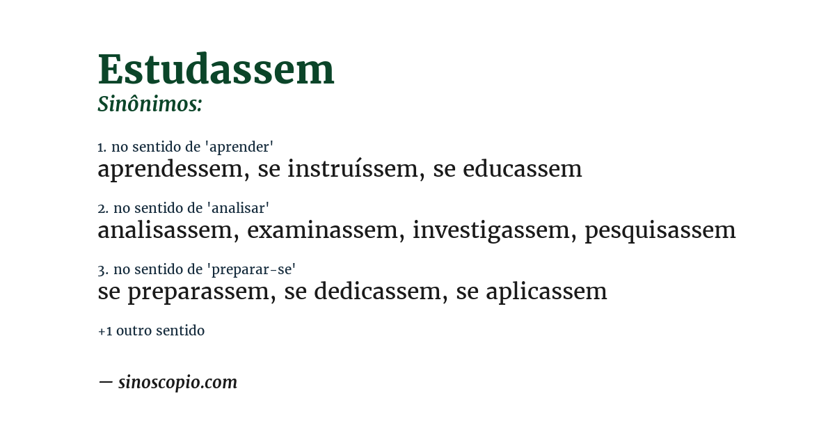 Sinônimo de estudassem