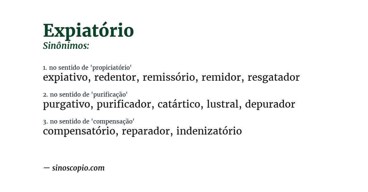 Sinônimo de expiatório