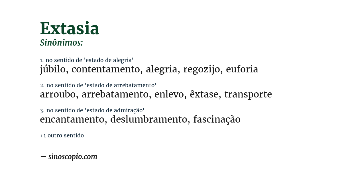 Sinônimo de extasia