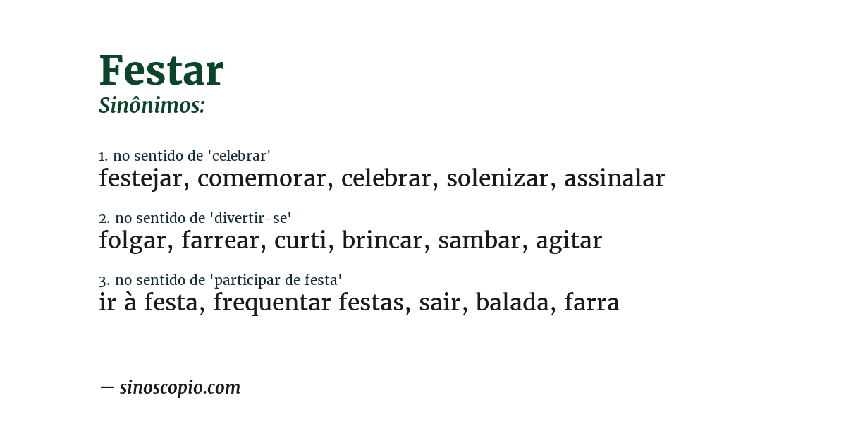Sinônimo de festar