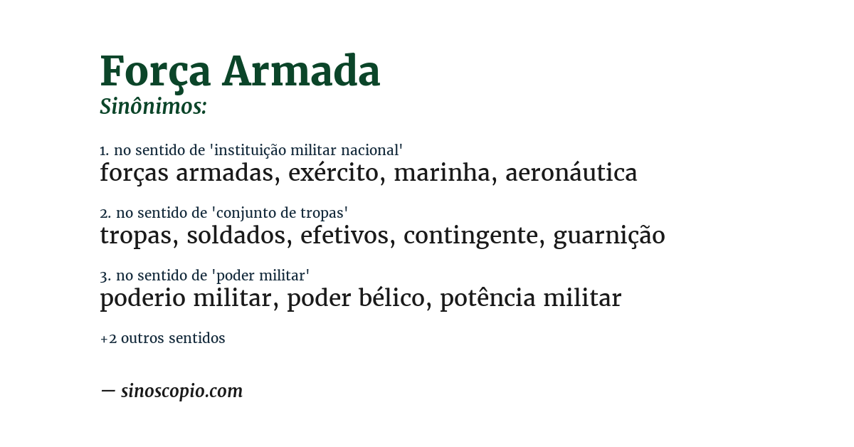 Sinônimo de força armada