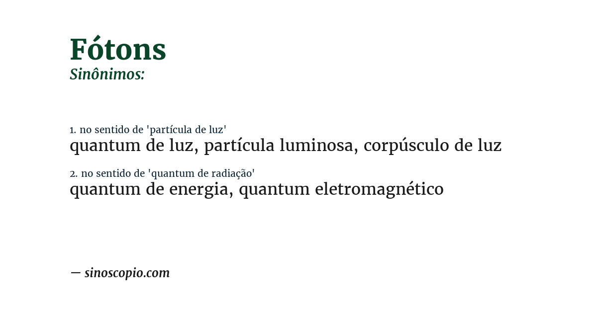 Sinônimo de fótons
