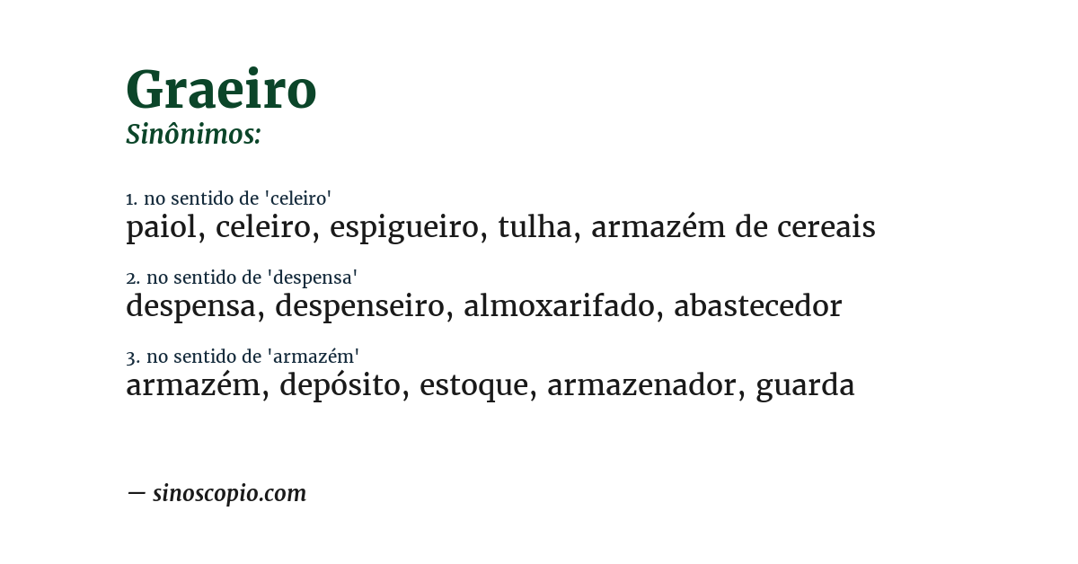 Sinônimo de graeiro