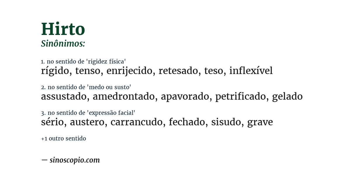Sinônimo de hirto