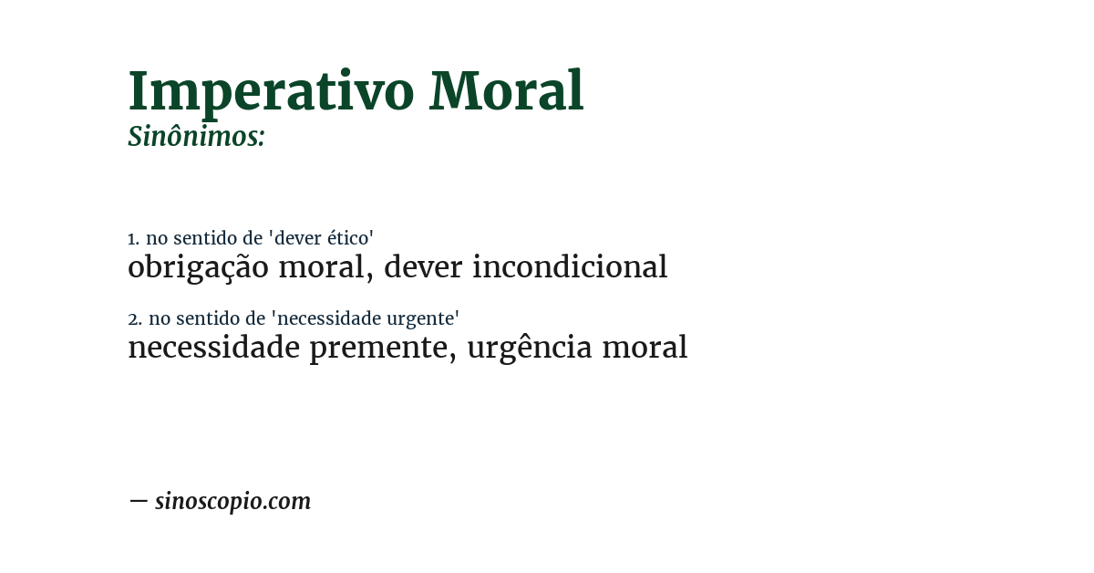 Sinônimo de imperativo moral