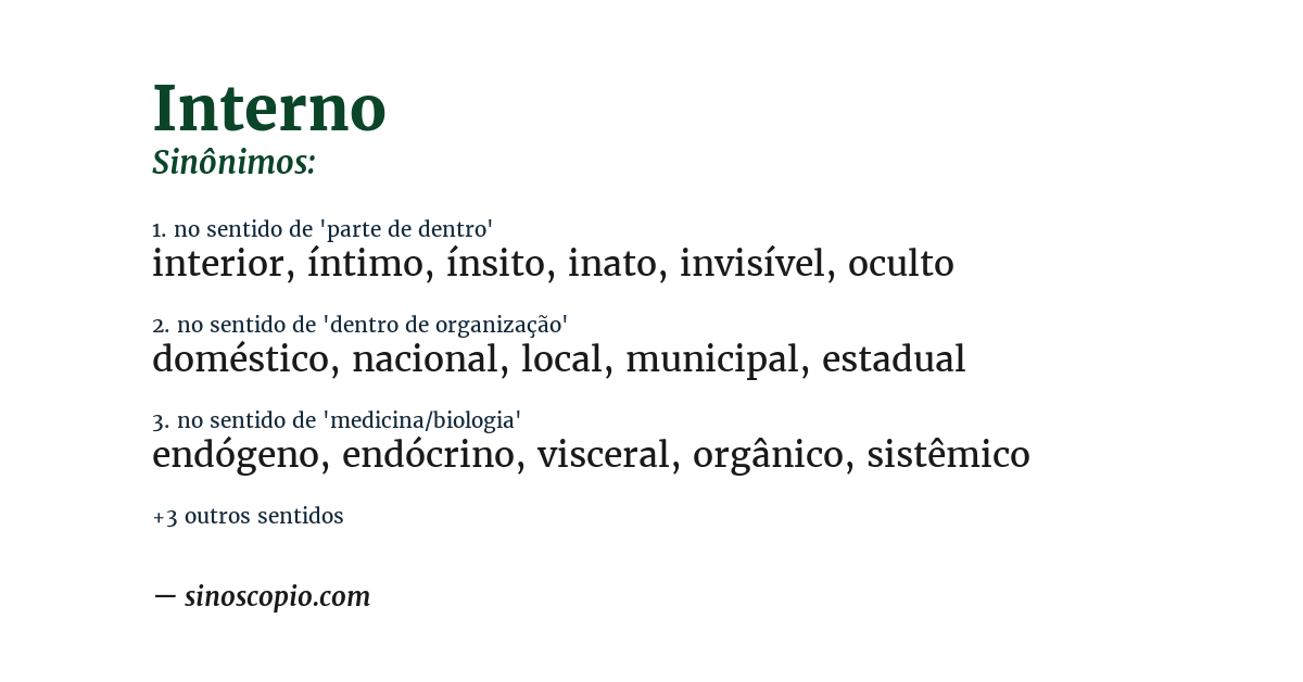 Sinônimo de interno