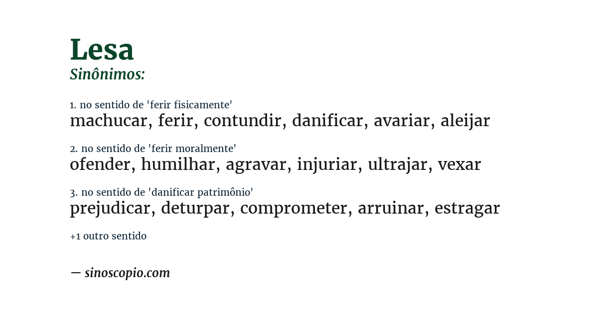 Sinônimo de lesa