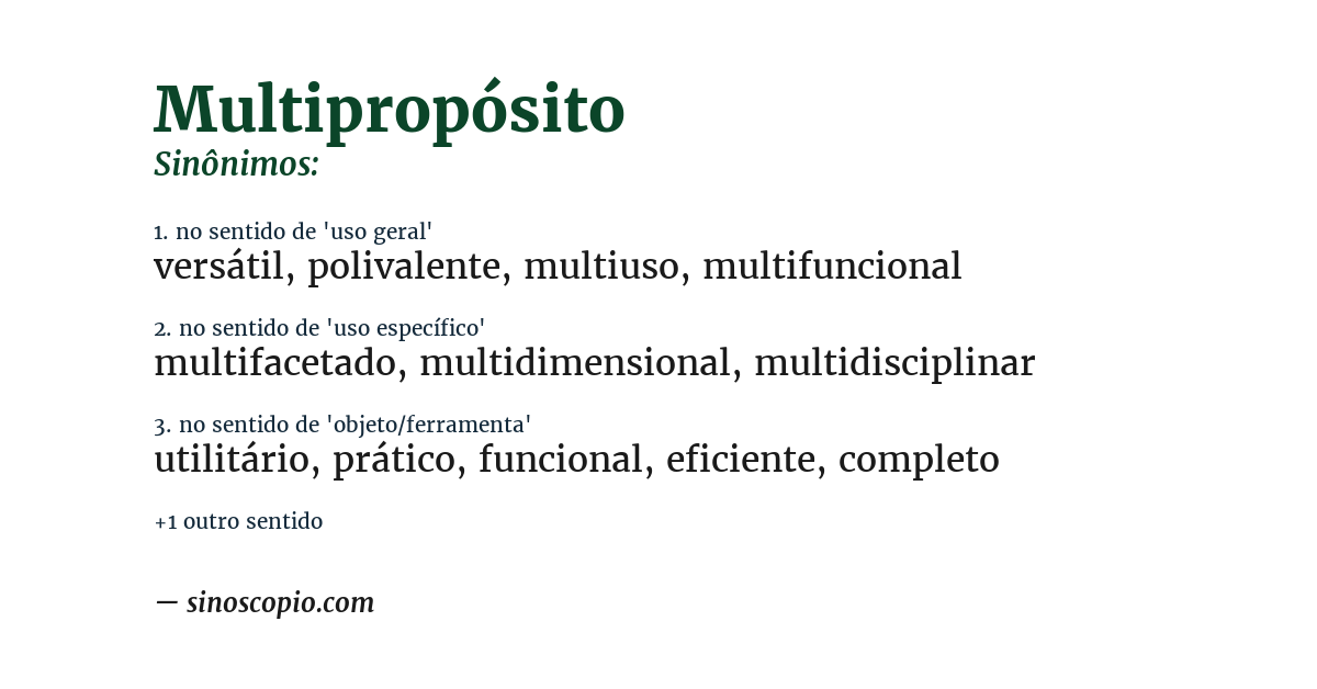 Sinônimo de multipropósito
