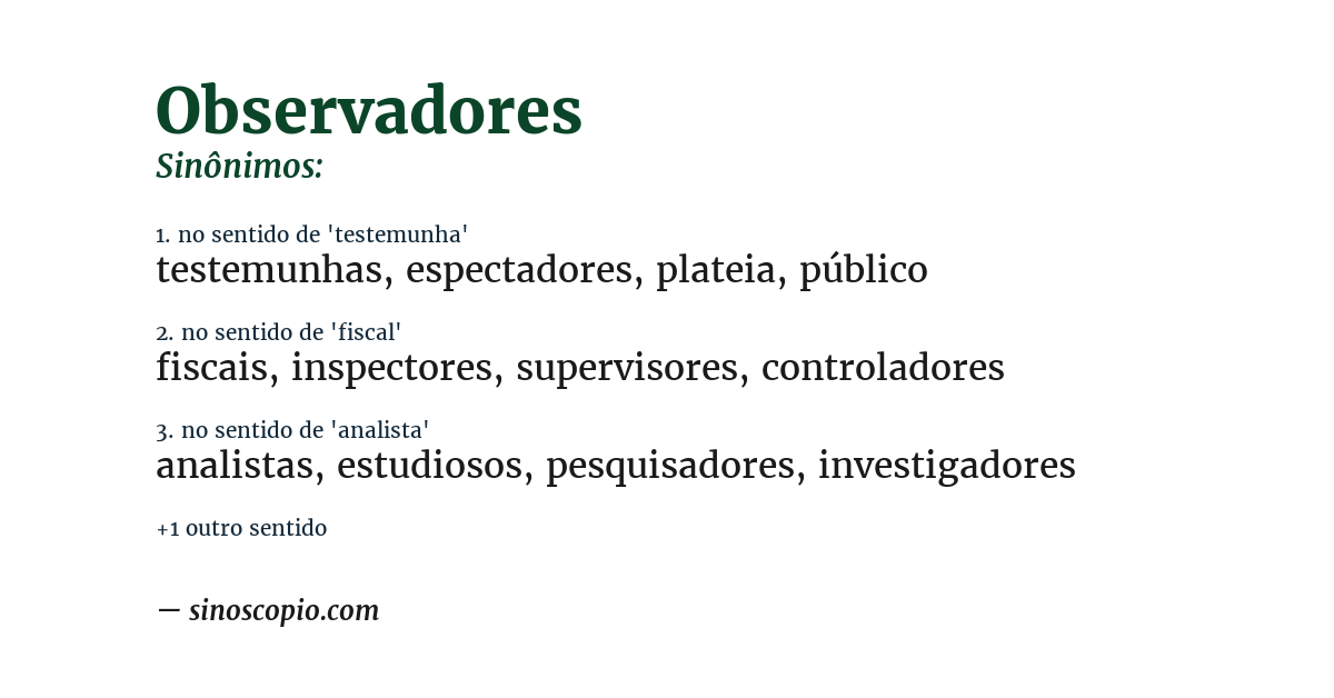 Sinônimo de observadores