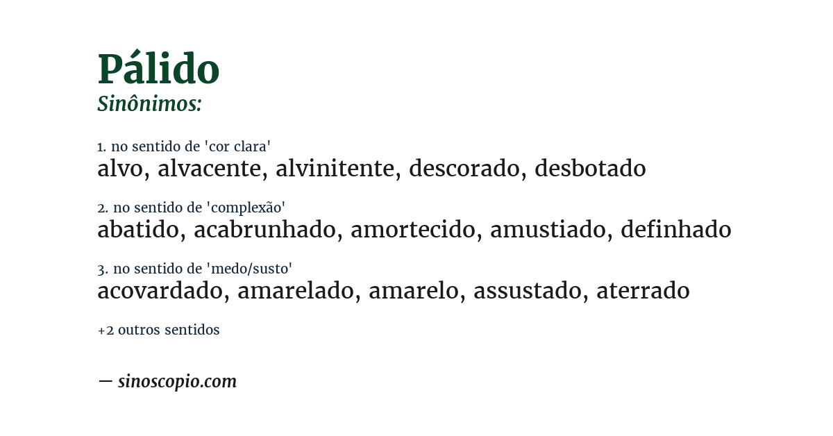 Sinônimo de pálido