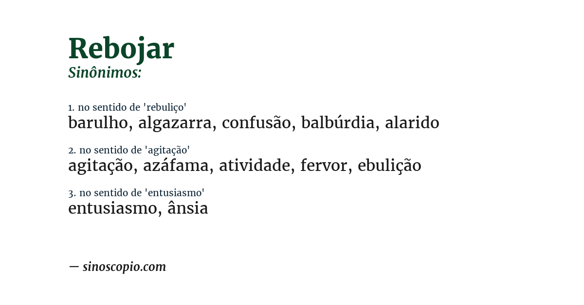 Sinônimo de rebojar