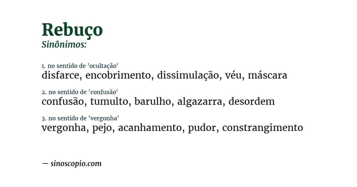 Sinônimo de rebuço