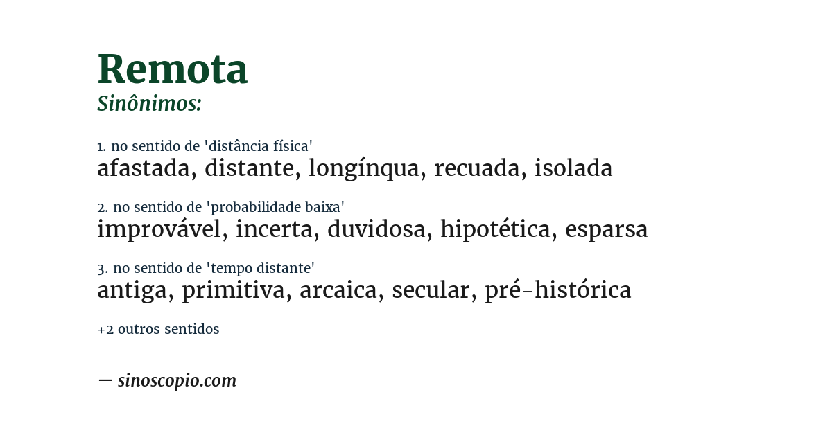 Sinônimo de remota
