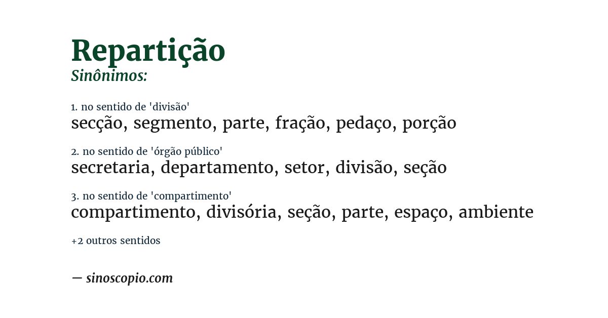 Sinônimo de repartição