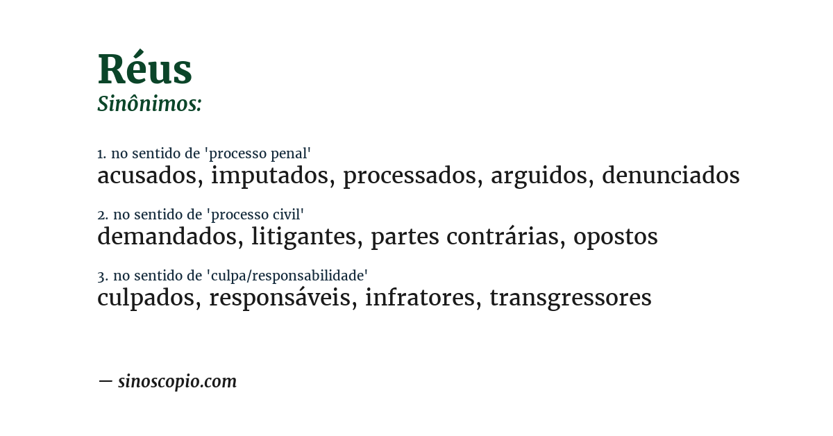 Sinônimo de réus