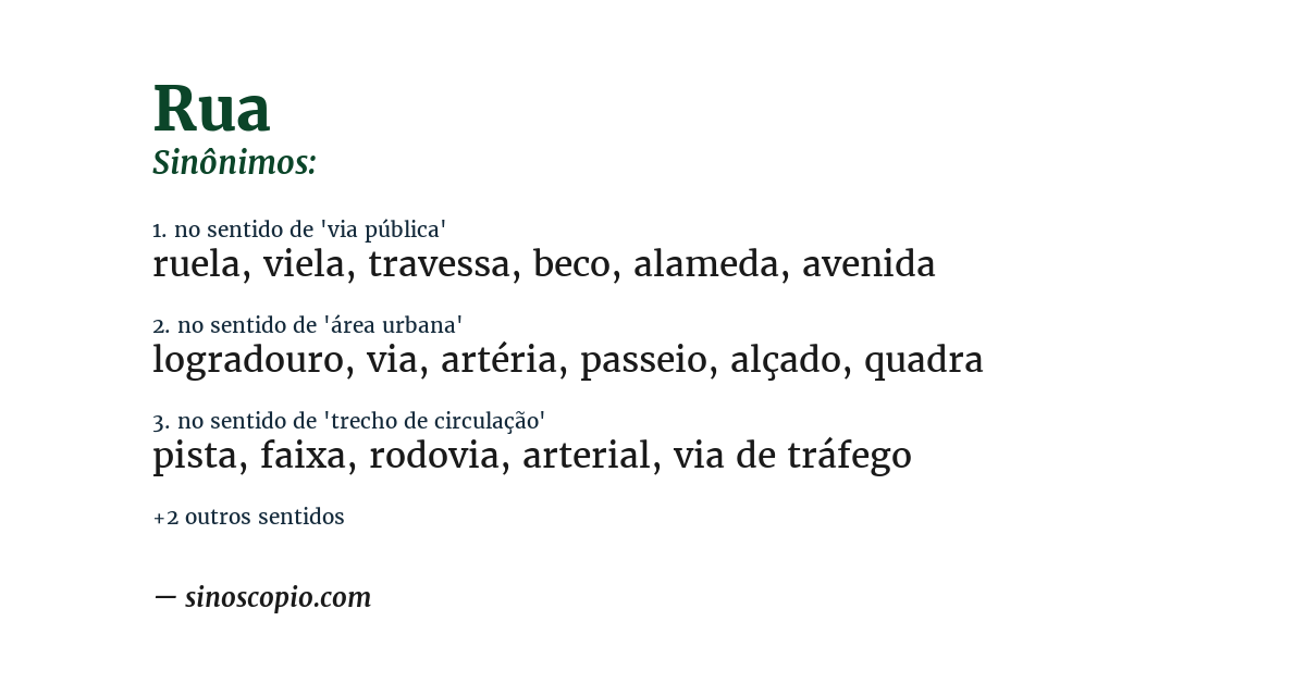 Sinônimo de rua