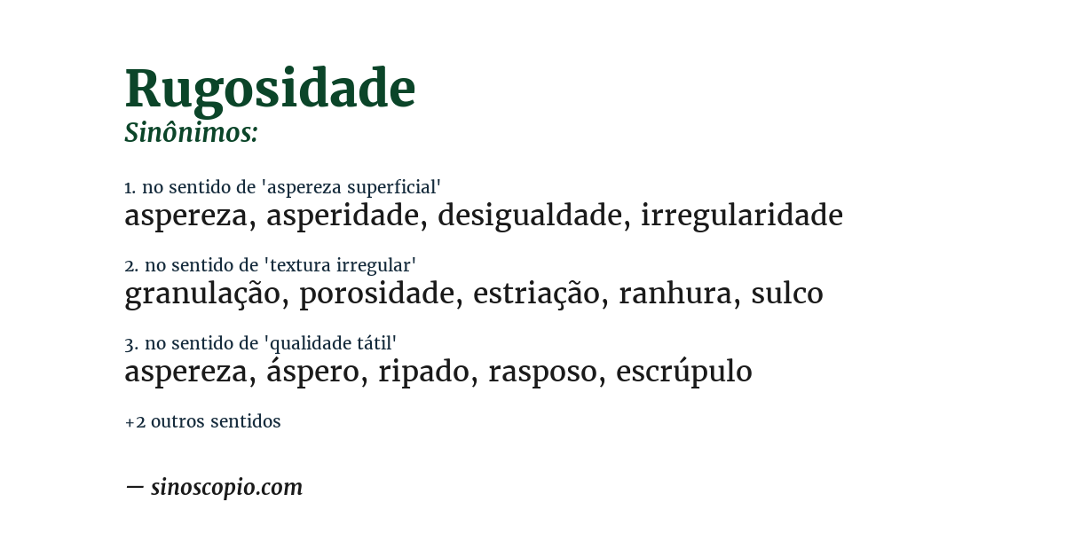 Sinônimo de rugosidade