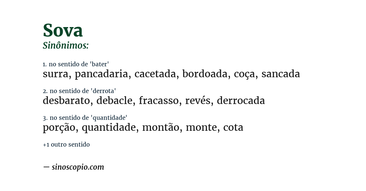 Sinônimo de sova