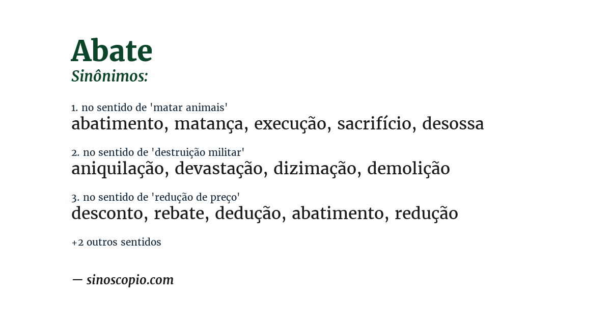 Sinônimo de abate