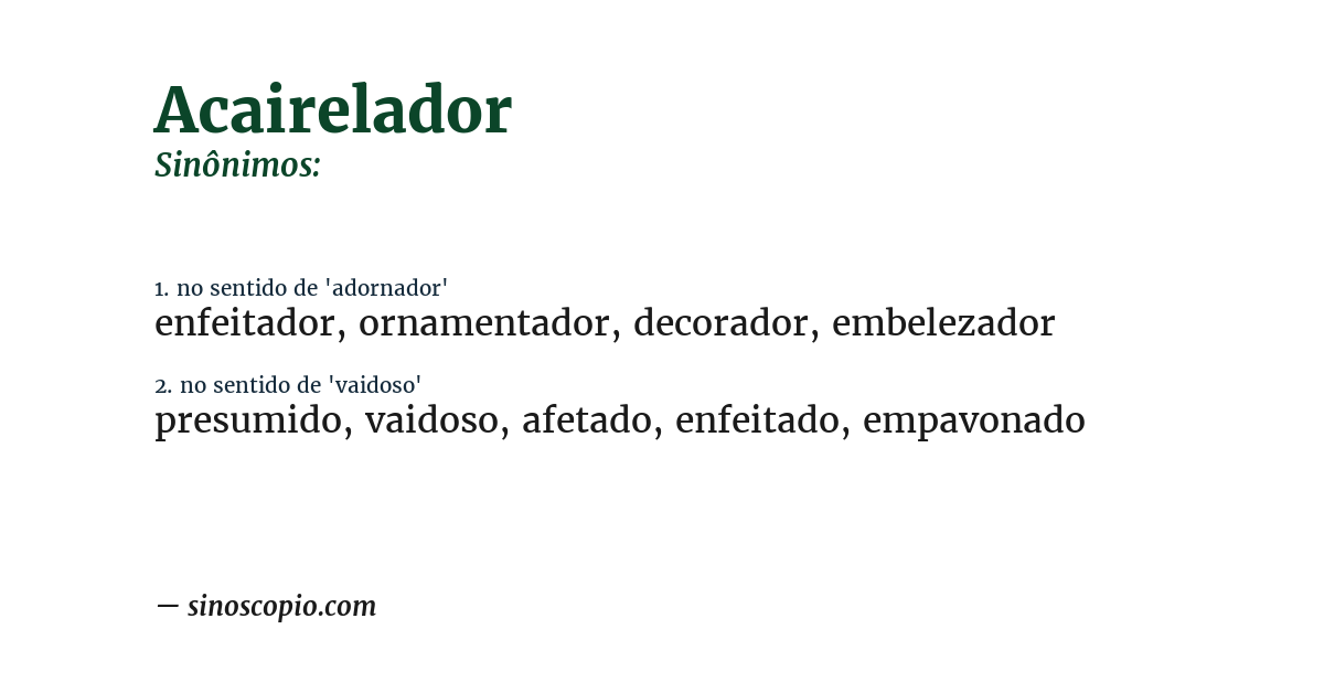 Sinônimo de acairelador
