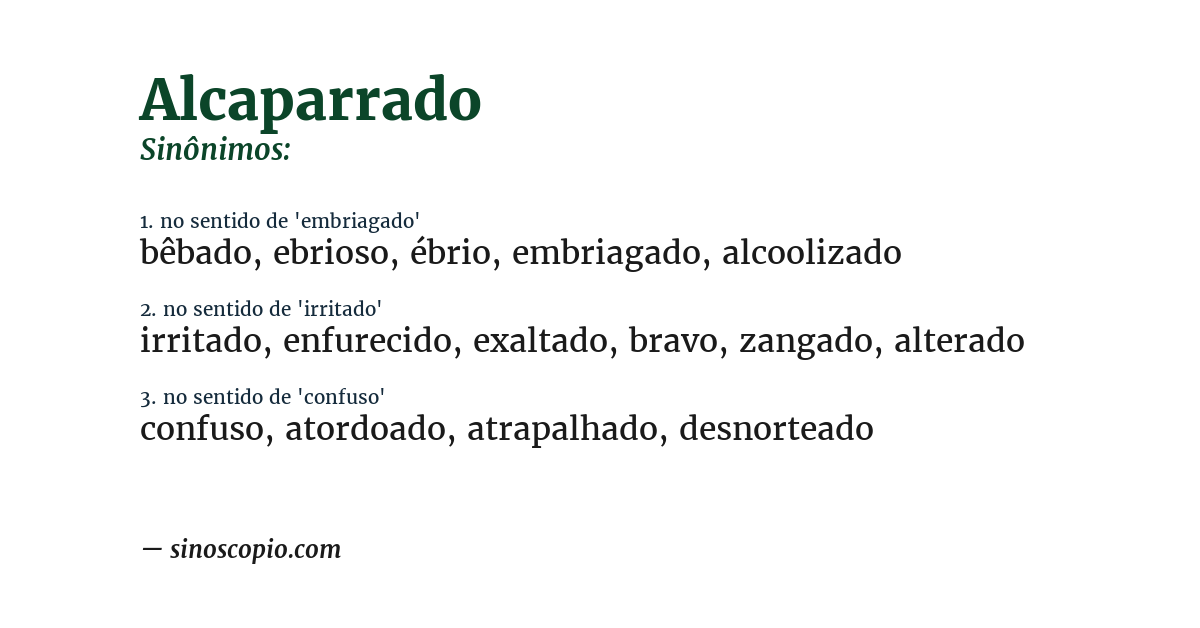 Sinônimo de alcaparrado