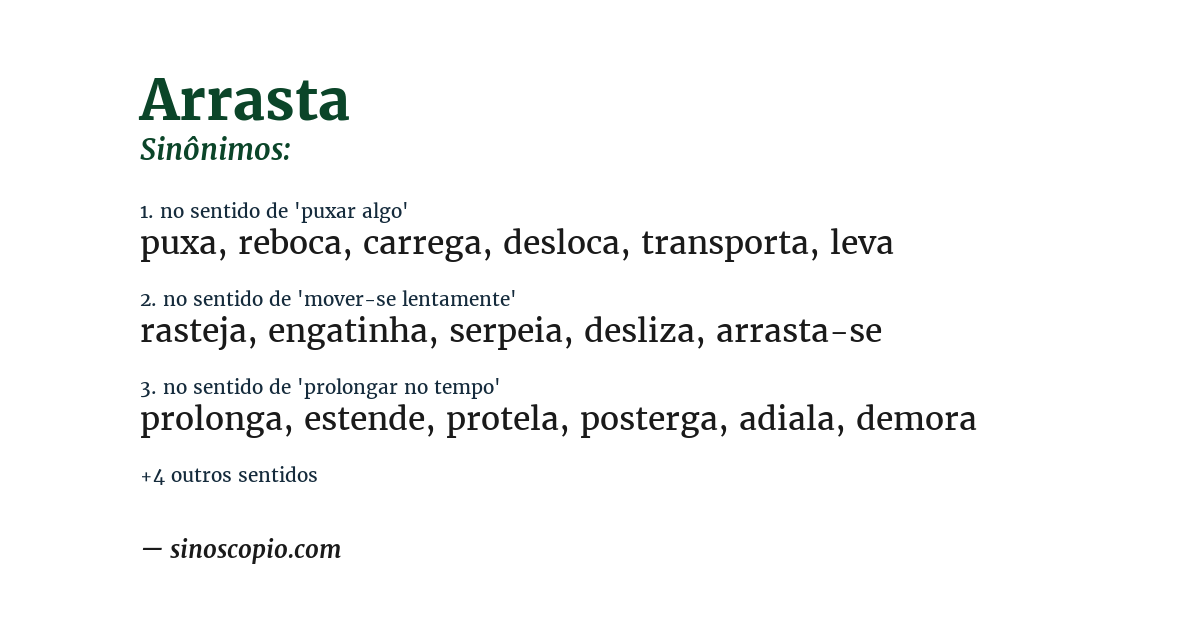 Sinônimo de arrasta