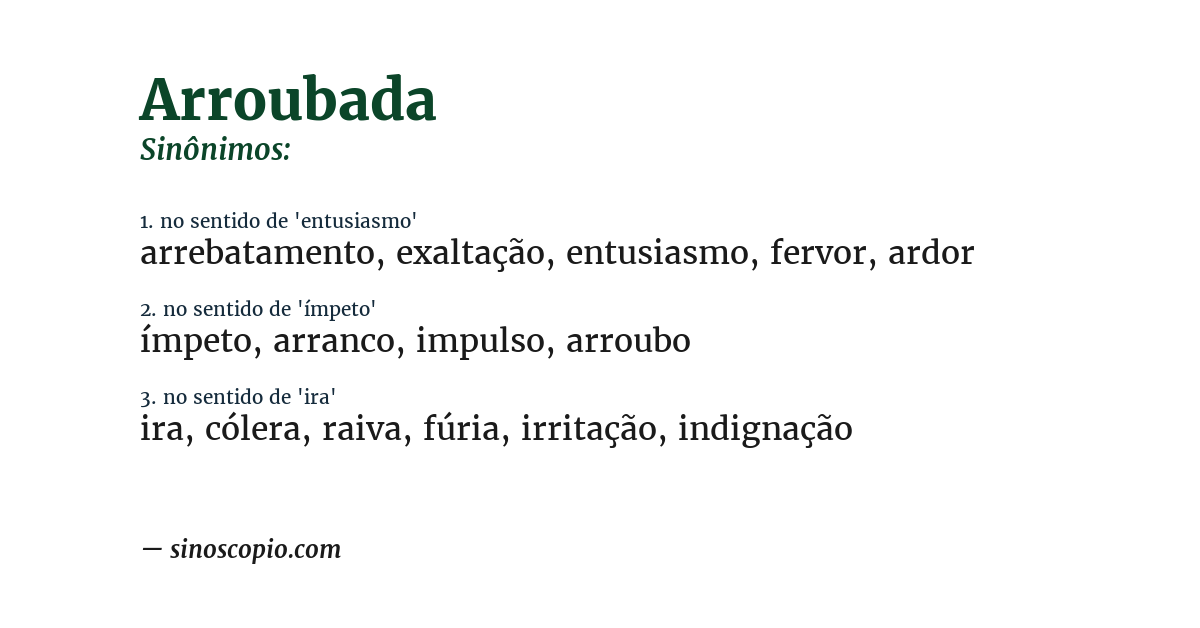 Sinônimo de arroubada