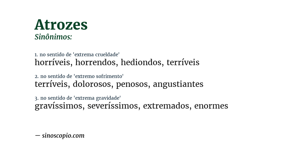 Sinônimo de atrozes