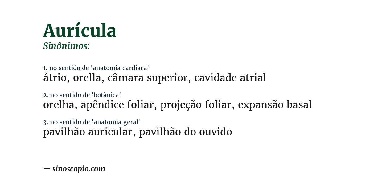 Sinônimo de aurícula