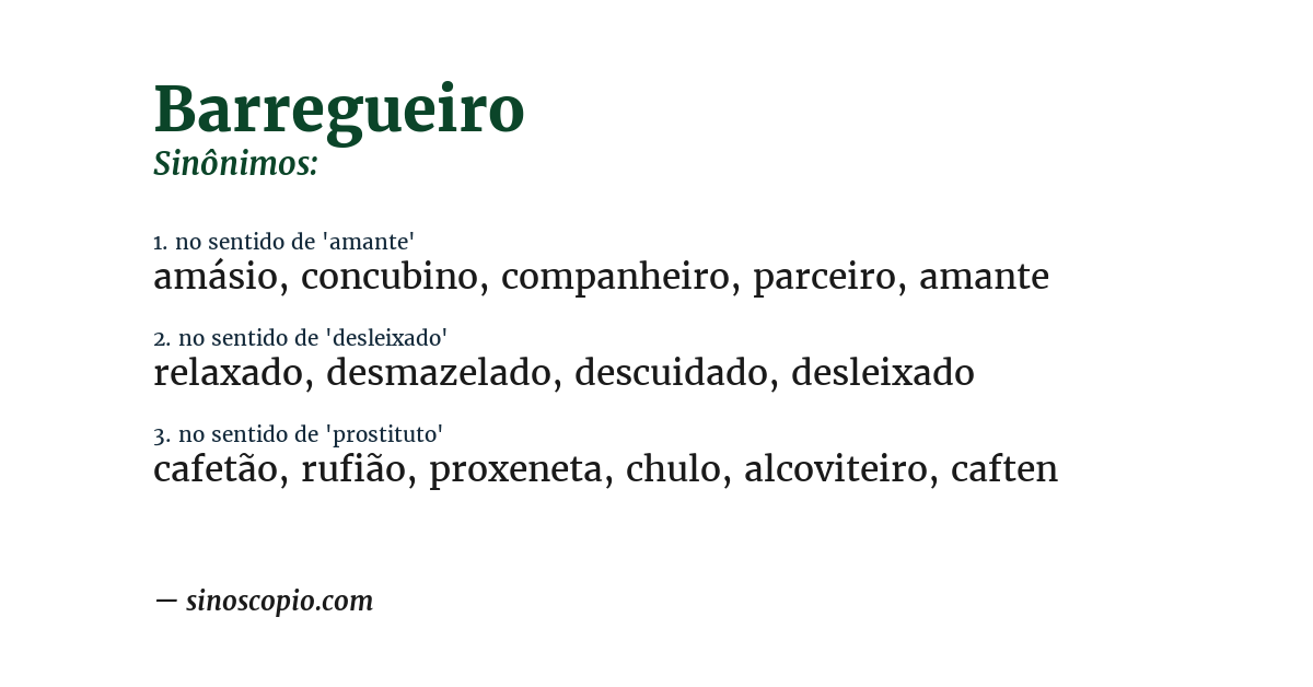 Sinônimo de barregueiro