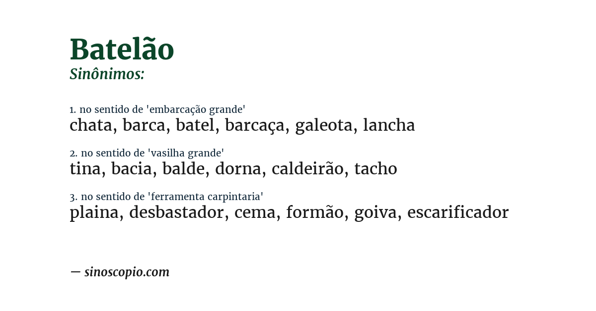 Sinônimo de batelão