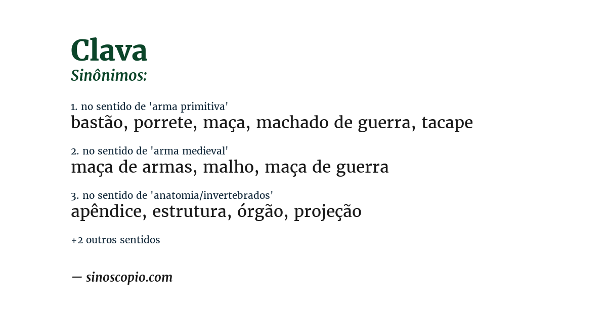 Sinônimo de clava