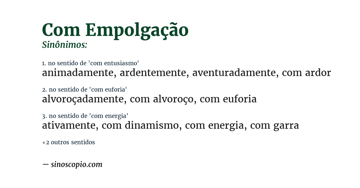 Sinônimo de com empolgação