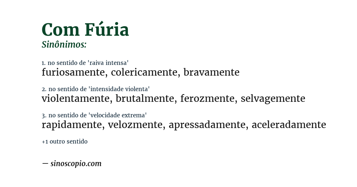 Sinônimo de com fúria