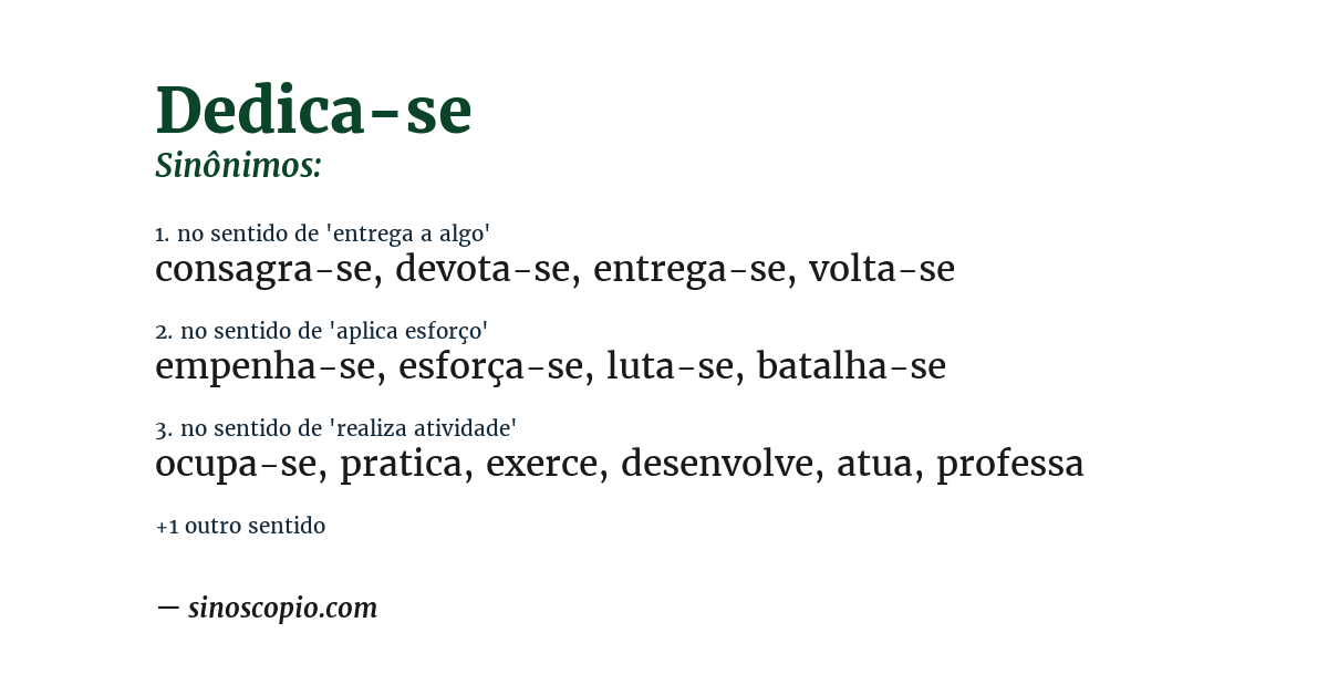 Sinônimo de dedica-se