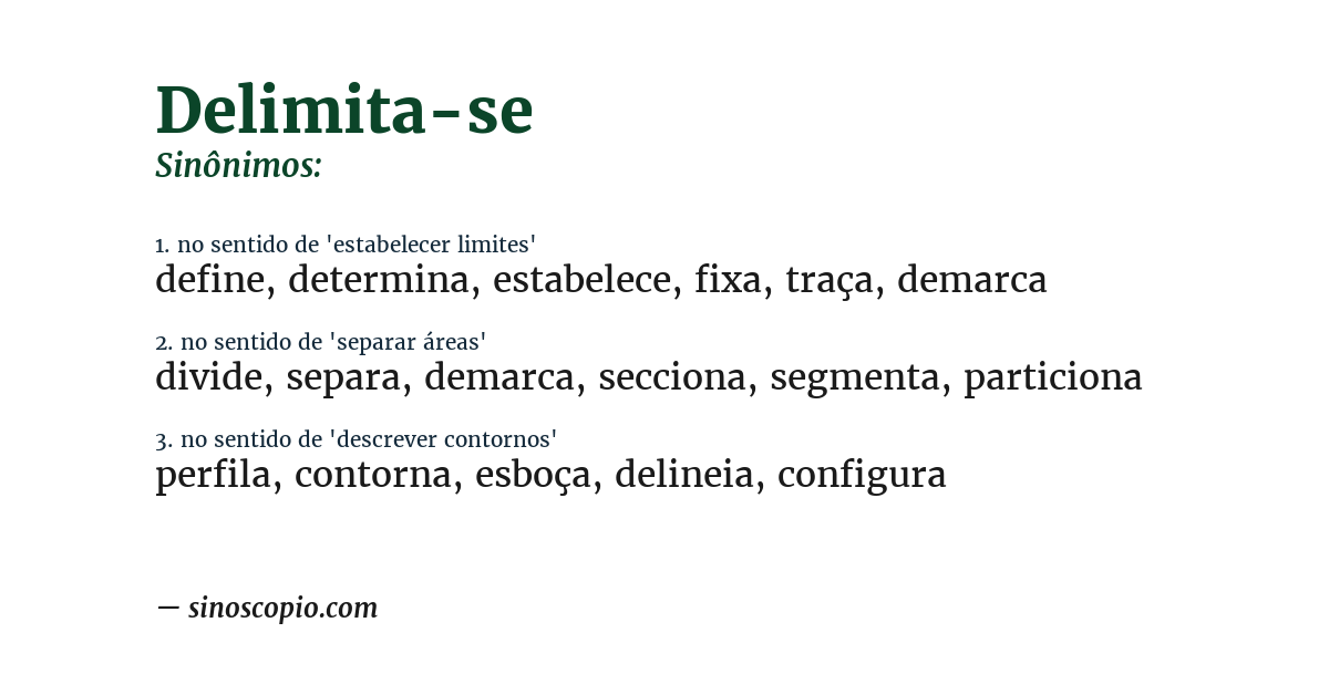 Sinônimo de delimita-se