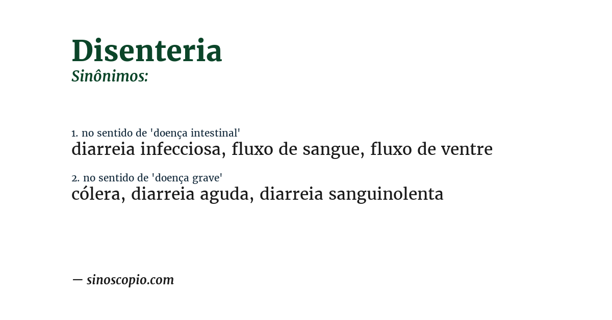 Sinônimo de disenteria