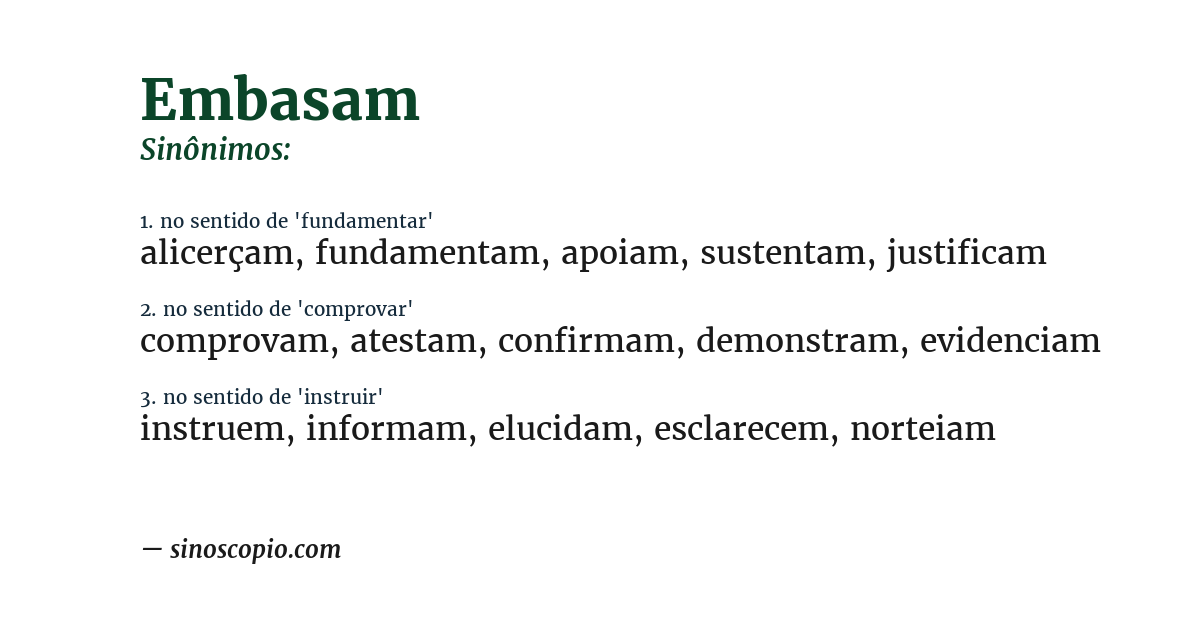 Sinônimo de embasam