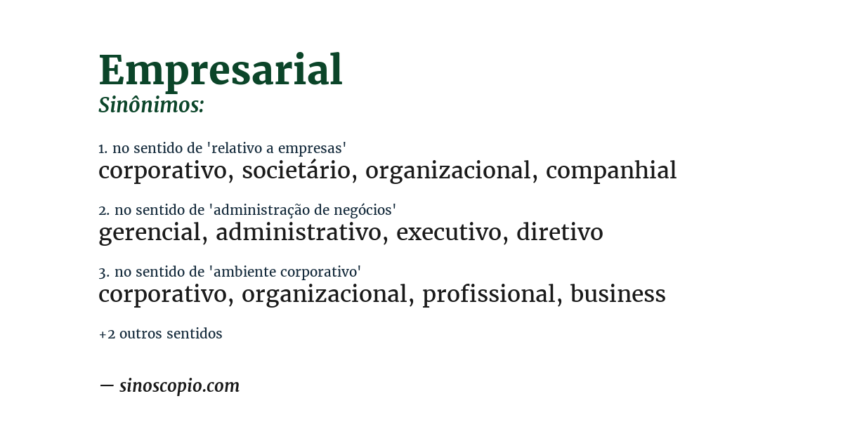 Sinônimo de empresarial